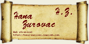Hana Zurovac vizit kartica